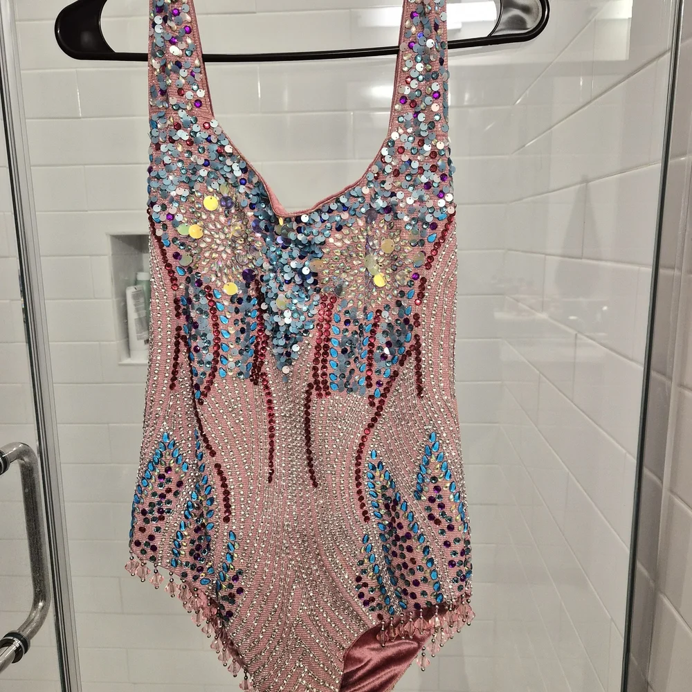 Sparkling Pink Sequin One Piece - Picture 1 of 2